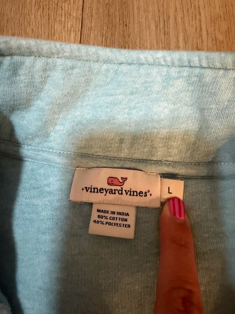 Vineyard Vines Women's Shep Shirt 1/4 Zip Pullover – Large – Light Blue - Picture 4 of 9